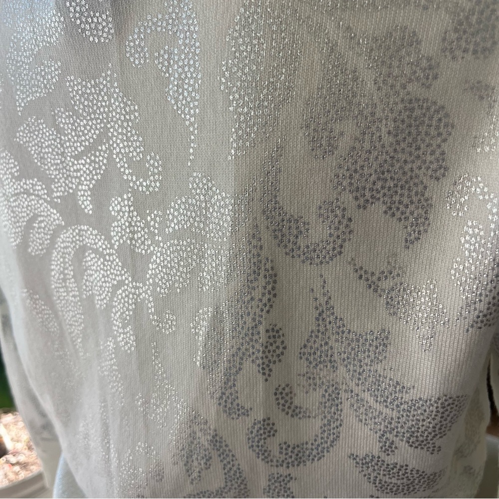 White House Black Market white cardigan with Silver Accents MEDIUM - Picture 8 of 8
